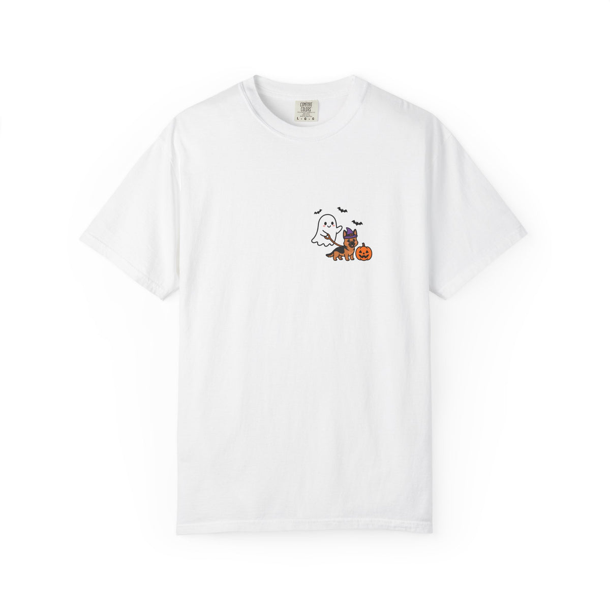 German Shepherd Ghost Walking Dog Pocket Tee Cute Halloween Dog Shirt