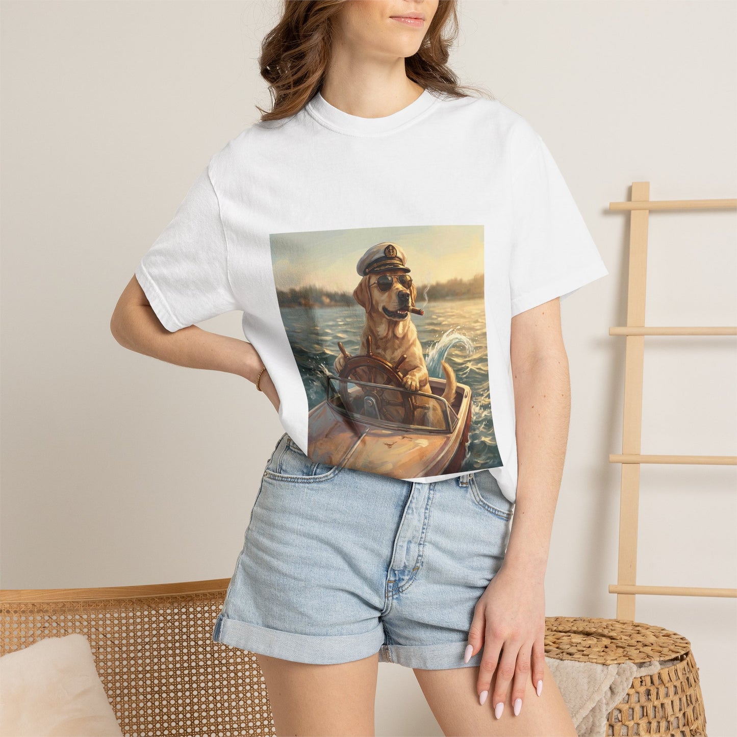 Labrador Captain Tee | Funny Summer Dog Graphic Shirt
