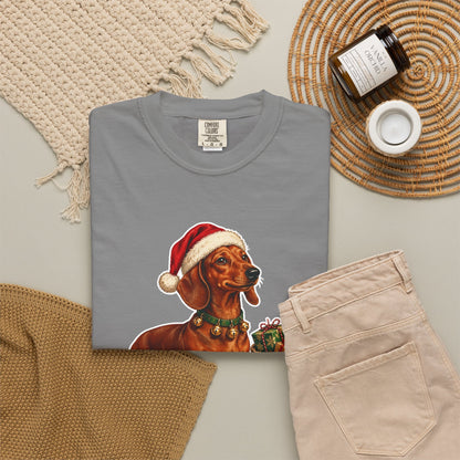 Santa's Little Yelper Dachshund Christmas Tee
