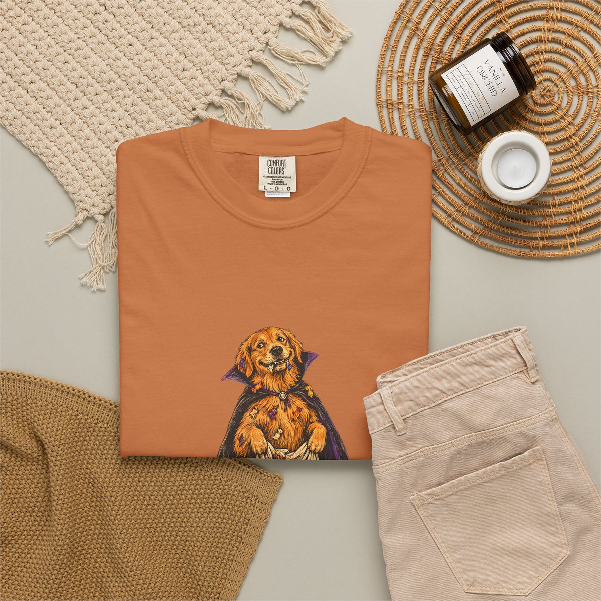I Ate the Whole Bowl Golden Retriever Halloween Tee