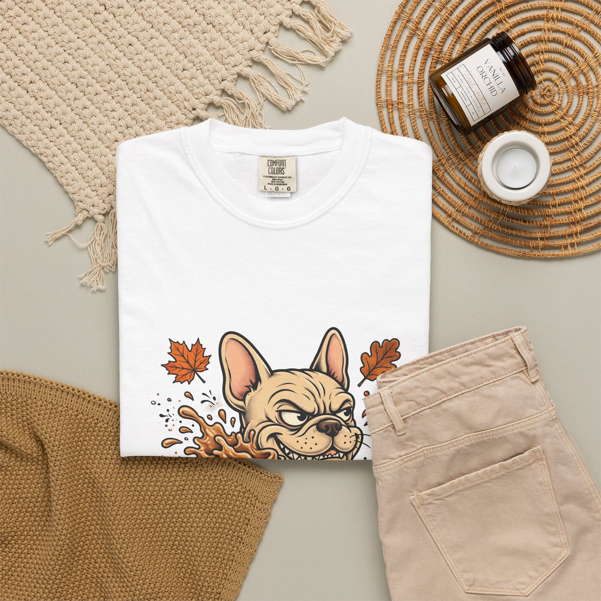 French Bulldog Yes I'm Basic Tee | Funny Fall Dog Graphic Shirt