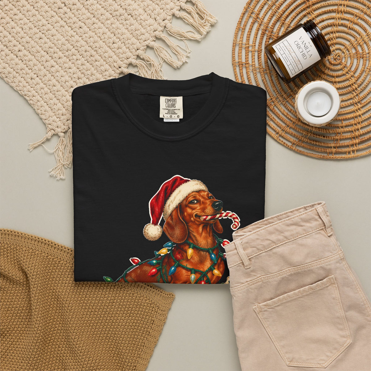 Naughty List Champion Dachshund Christmas Tee