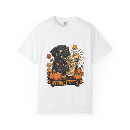 Labrador Retriever Yes I'm Basic Tee | Funny Fall Dog Graphic Shirt