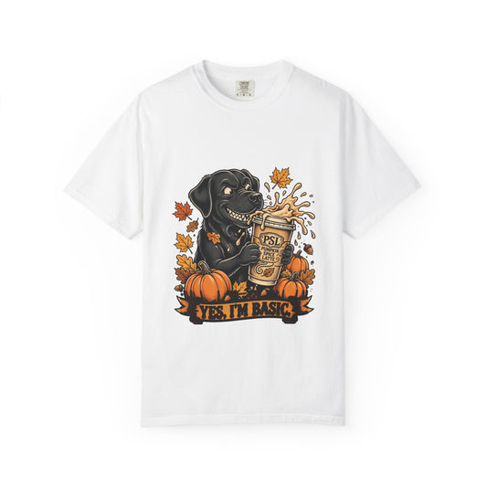 Labrador Retriever Yes I'm Basic Tee | Funny Fall Dog Graphic Shirt