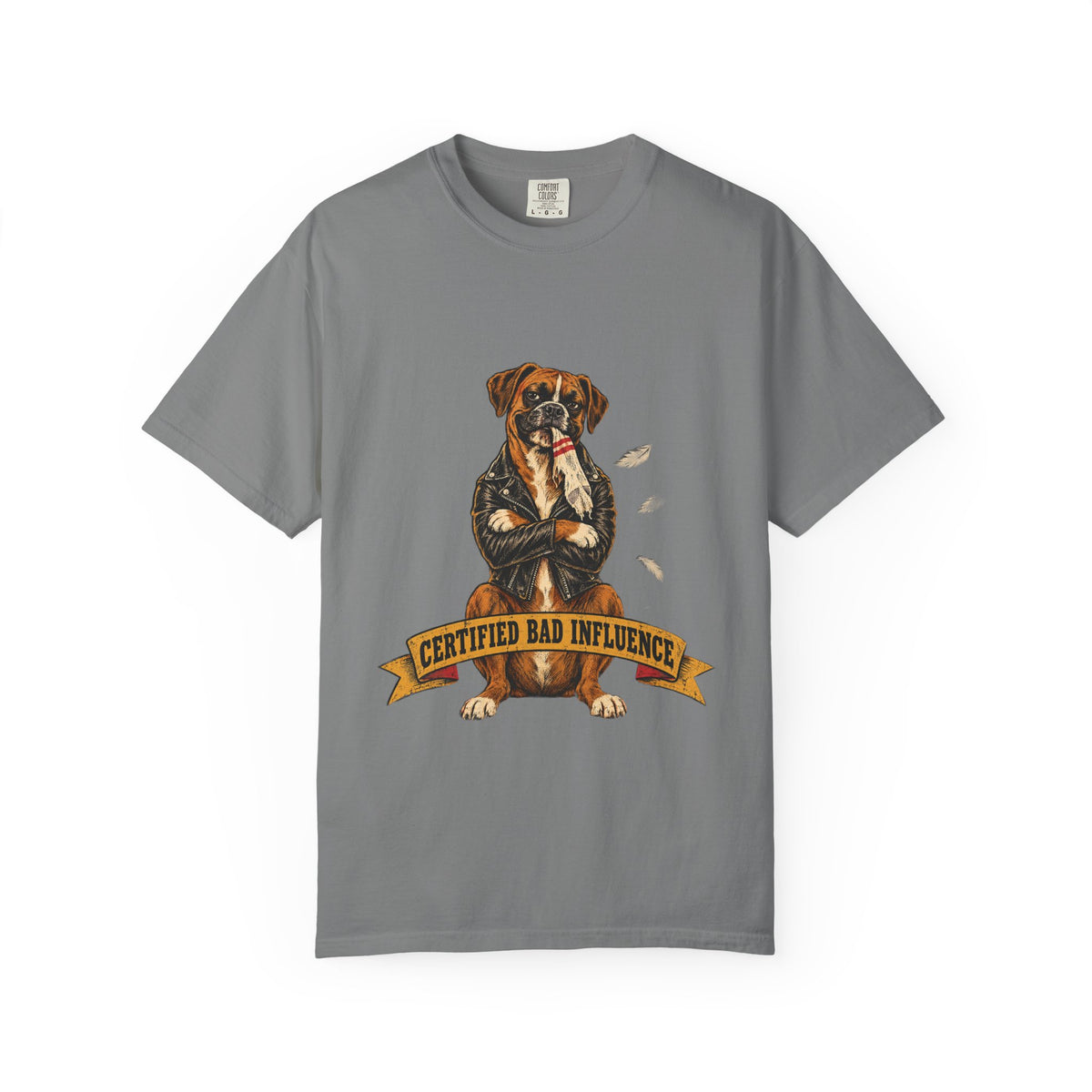 Certified Bad Influence Dog T-Shirt — Funny Boxer Puppy Graphic Tee