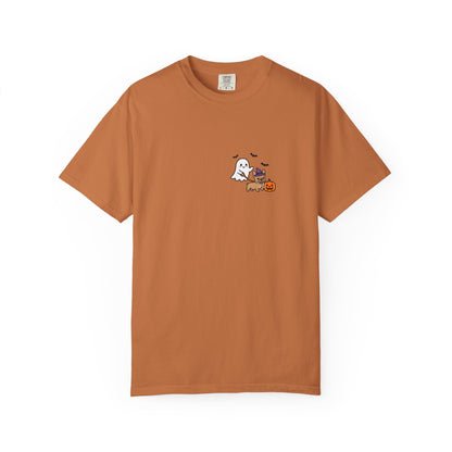 French Bulldog Ghost Walking Dog Pocket Tee Cute Halloween Dog Shirt