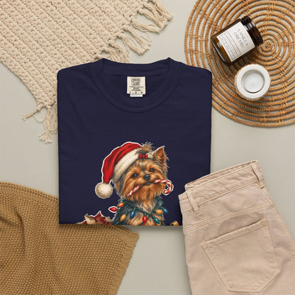 Naughty List Champion Yorkshire Terrier Christmas Tee