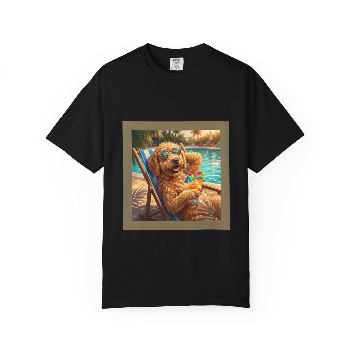Goldendoodle Poolside Tee | Funny Summer Dog Graphic Shirt