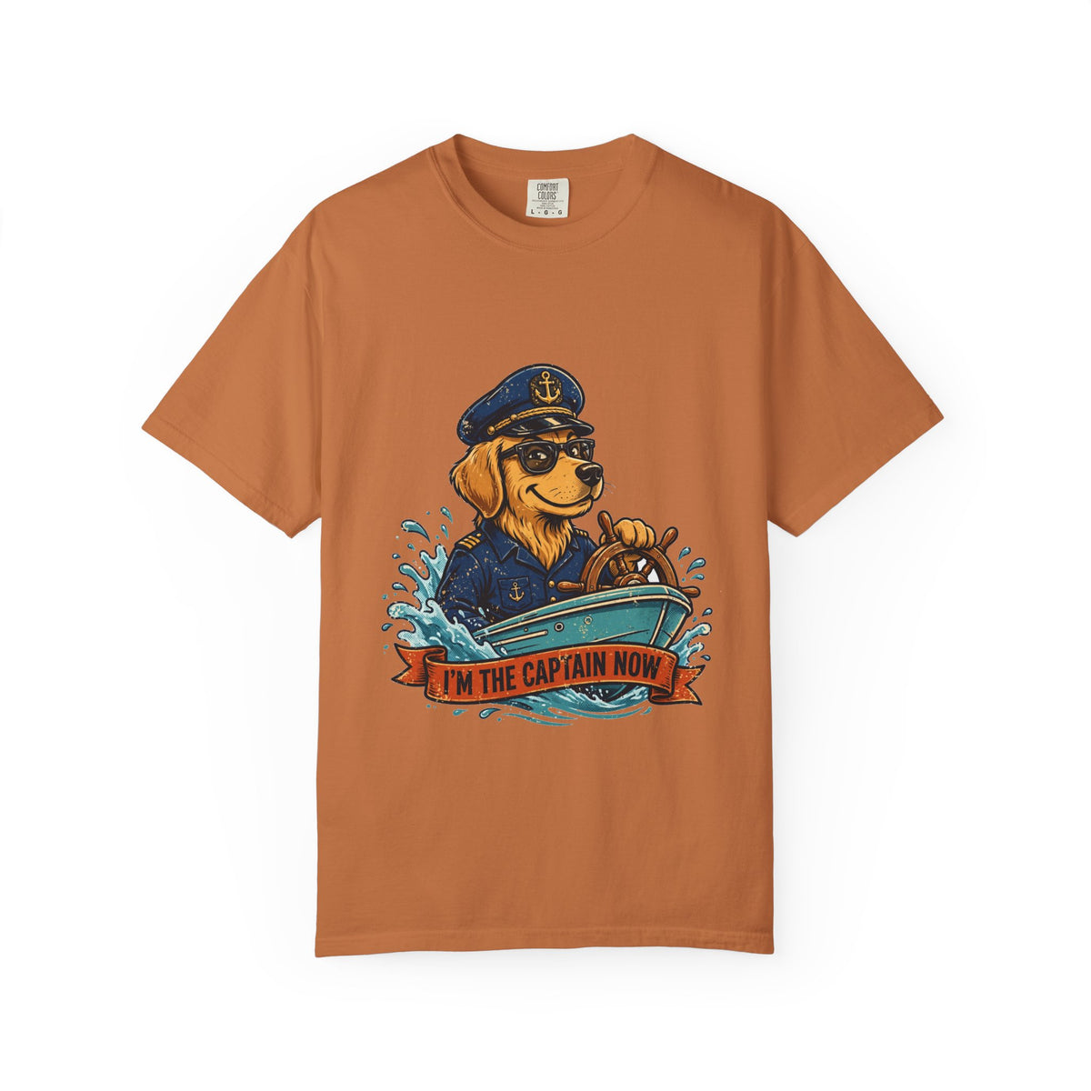 Golden Retriever Boat Captain Tee | Funny Summer Dog Graphic Shirt