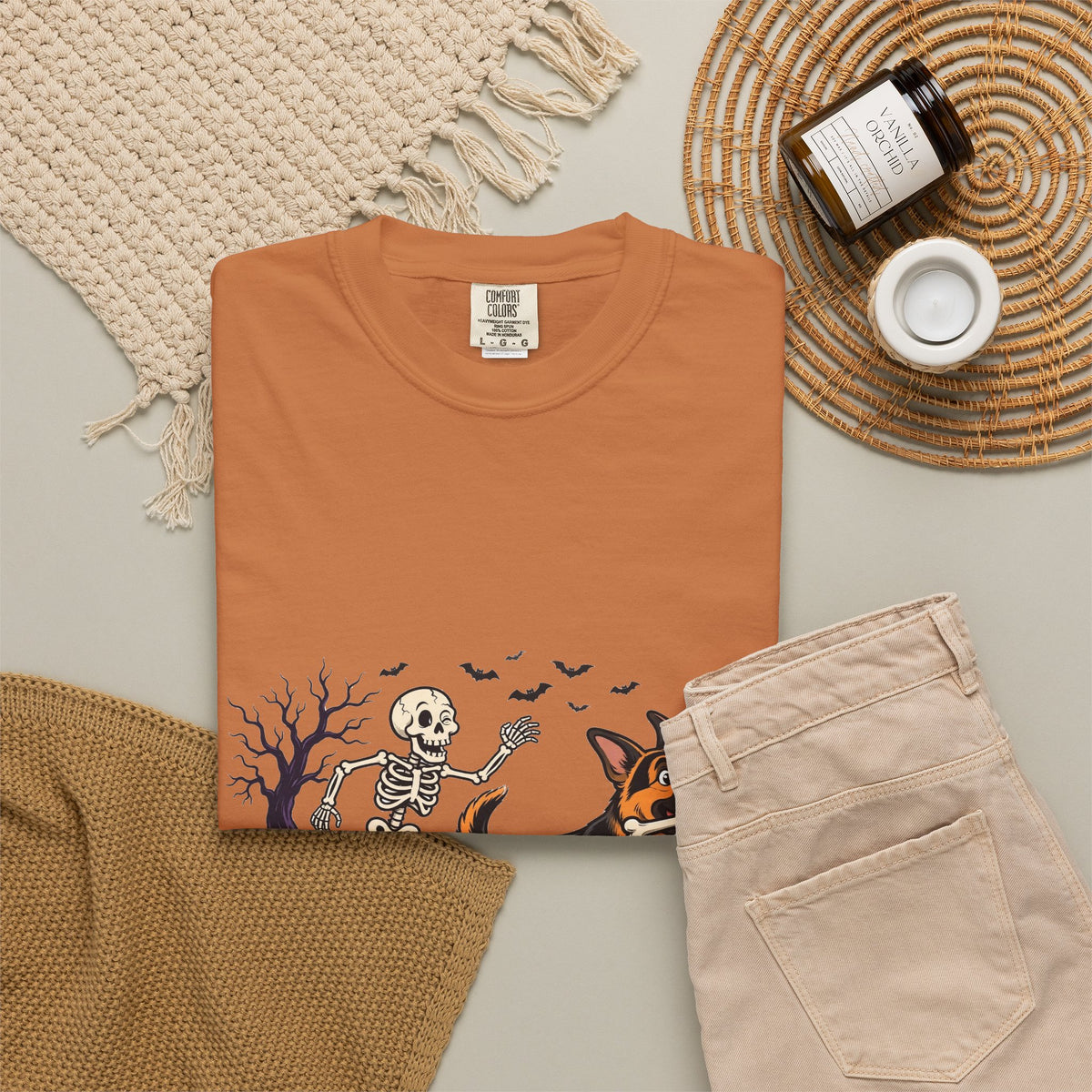 German Shepherd Skeleton Halloween Tee | Funny Spooky Dog Shirt
