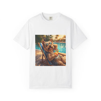 Yorkshire Terrier Poolside Tee | Funny Summer Dog Graphic Shirt