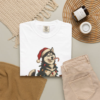 Naughty List Champion Siberian Husky Christmas Tee