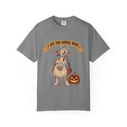 I Ate the Whole Bowl Siberian Husky Halloween Tee