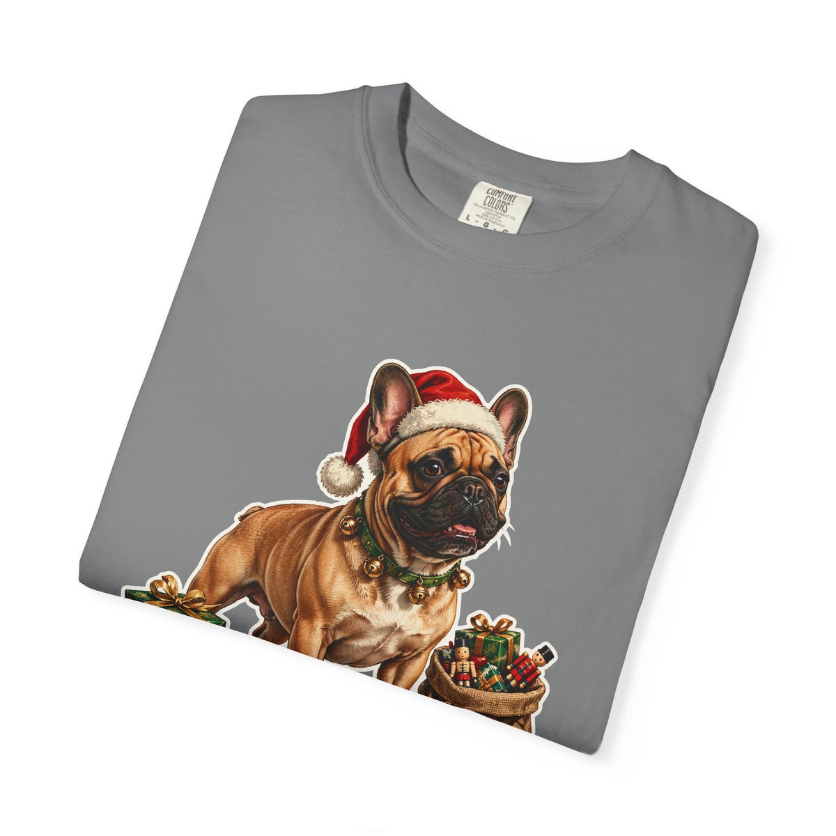 Santa's Little Yelper French Bulldog Christmas Tee