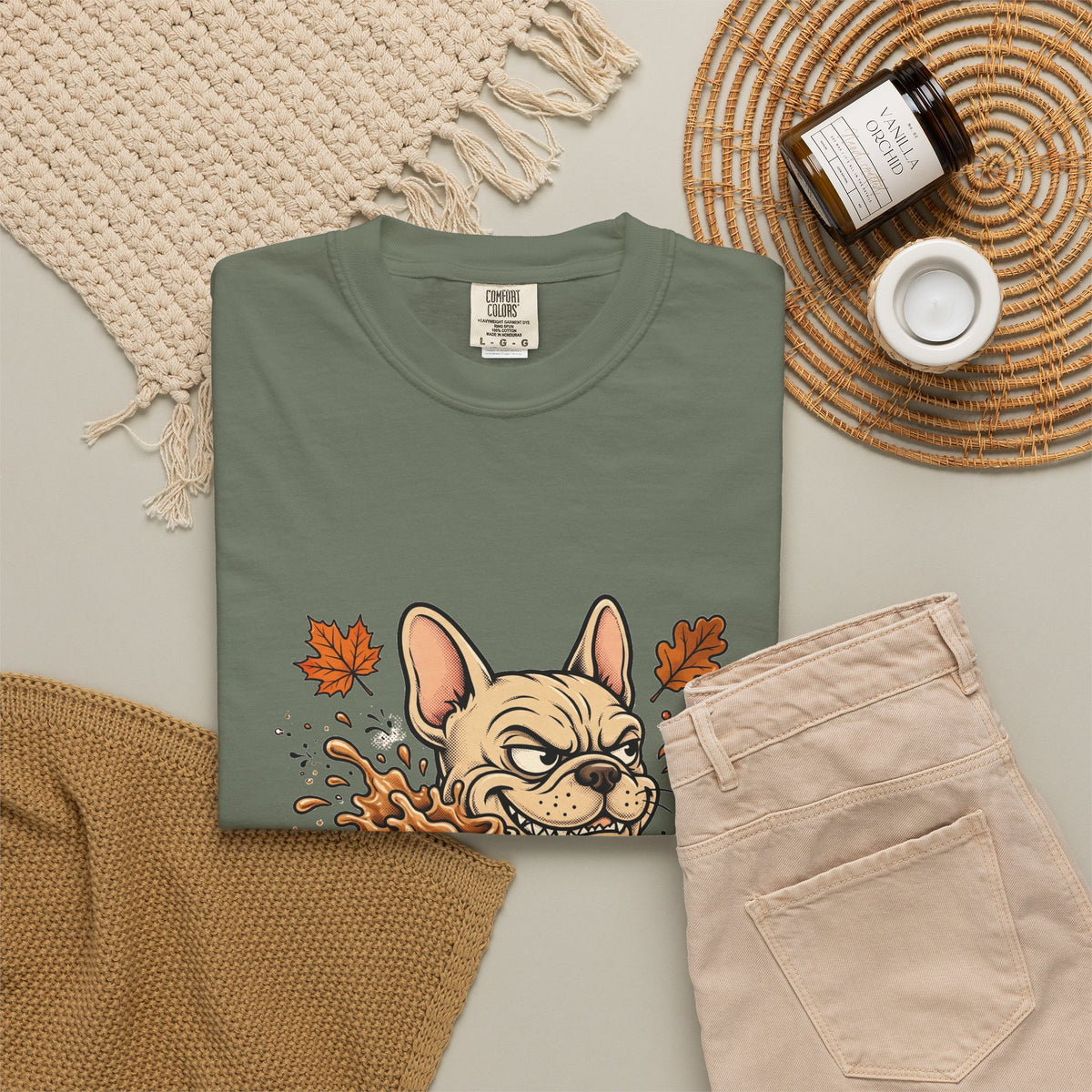 French Bulldog Yes I'm Basic Tee | Funny Fall Dog Graphic Shirt