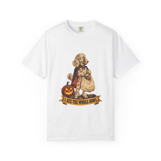 I Ate the Whole Bowl Poodle Halloween Tee