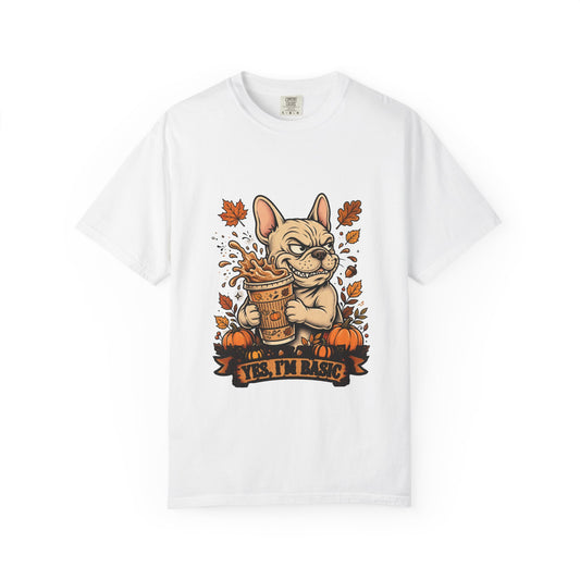 French Bulldog Yes I'm Basic Tee | Funny Fall Dog Graphic Shirt