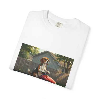 Beagle Lawn Mower Tee | Funny Spring Dog Graphic Shirt