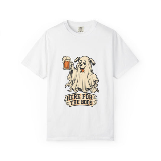 Here For The Boos Tee | Funny Halloween Dog Shirt
