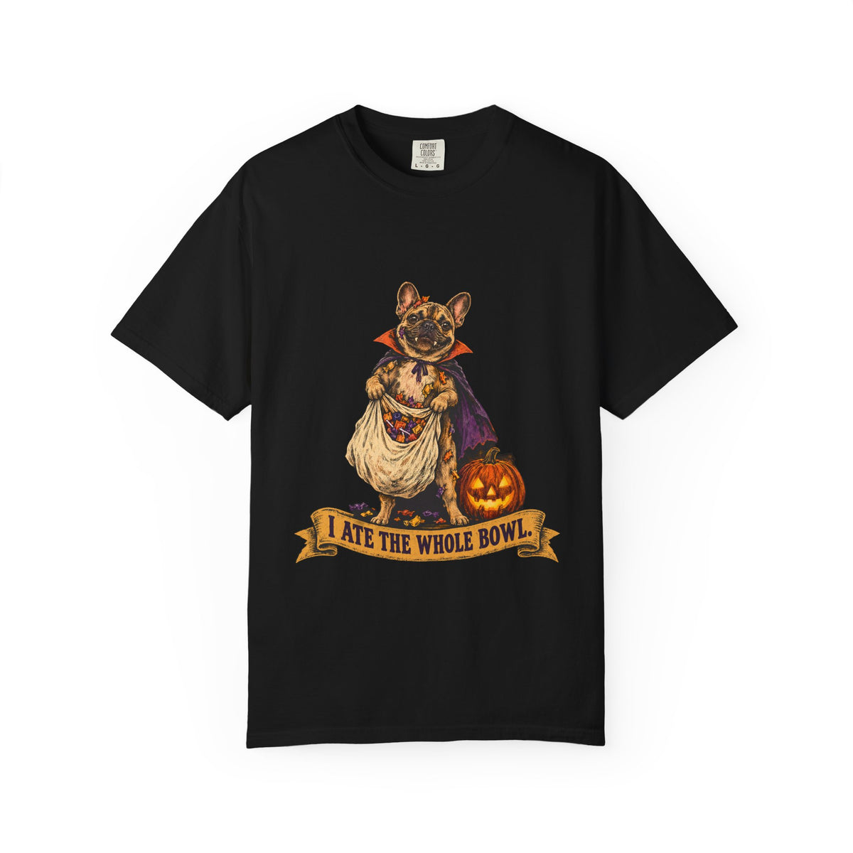 I Ate the Whole Bowl French Bulldog Halloween Tee