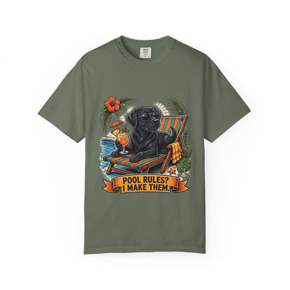 Labrador Retriever Pool Rules Tee | Funny Summer Dog Graphic Shirt