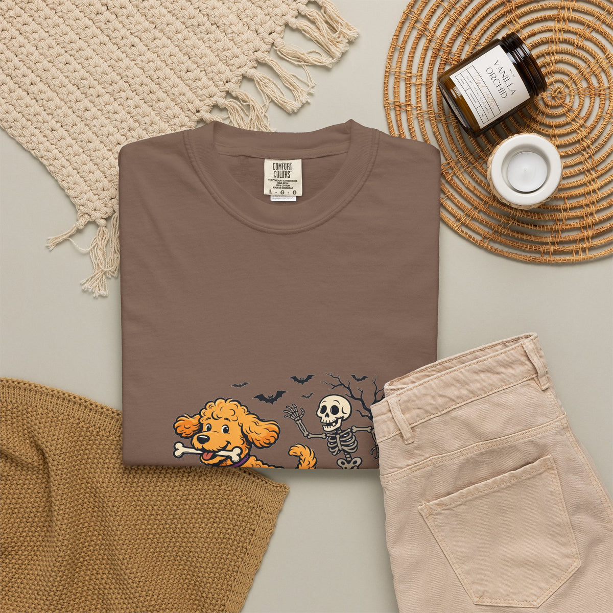 Goldendoodle Skeleton Halloween Tee | Funny Spooky Dog Shirt