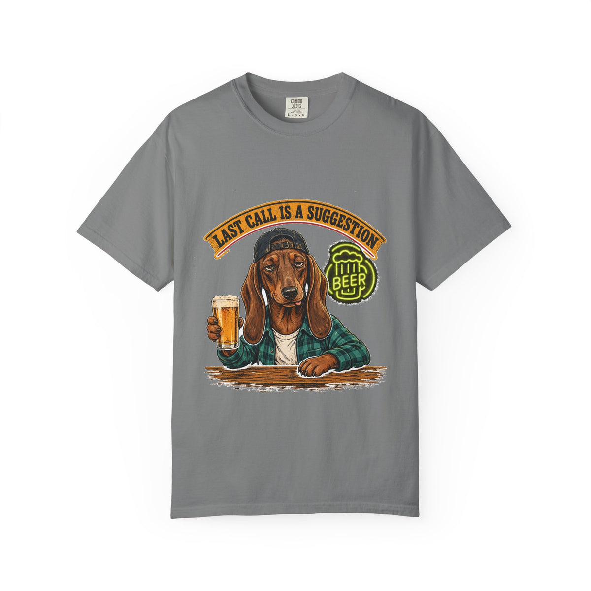 Last Call Larry Dachshund Bar Tee