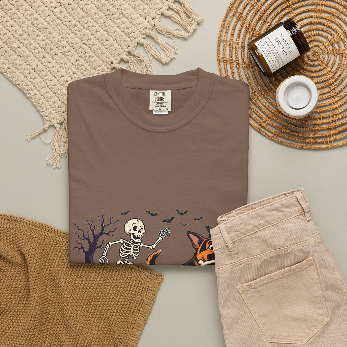 German Shepherd Skeleton Halloween Tee | Funny Spooky Dog Shirt