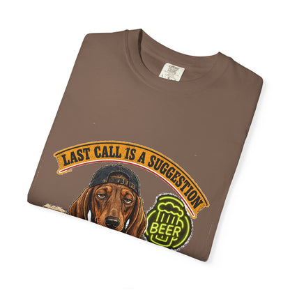 Last Call Larry Dachshund Bar Tee
