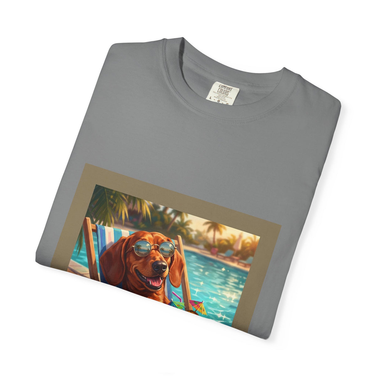 Dachshund Poolside Tee | Funny Summer Dog Graphic Shirt