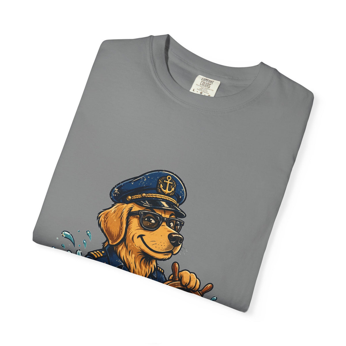 Golden Retriever Boat Captain Tee | Funny Summer Dog Graphic Shirt