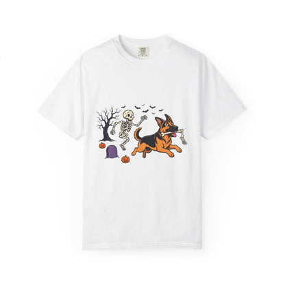 German Shepherd Skeleton Halloween Tee | Funny Spooky Dog Shirt