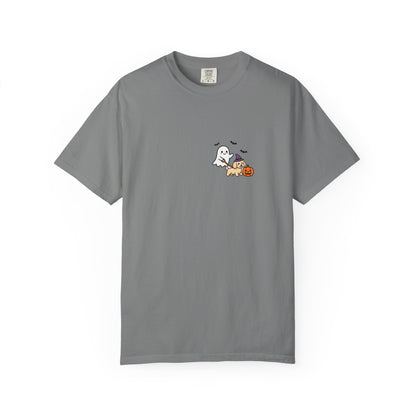 Goldendoodle Ghost Walking Dog Pocket Tee Cute Halloween Dog Shirt