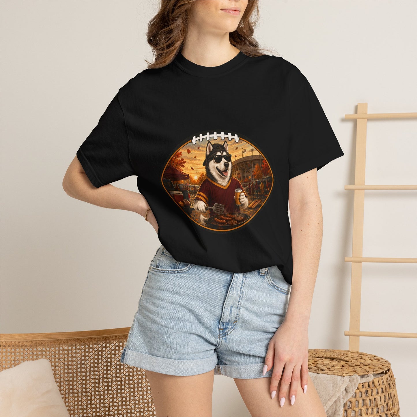 Siberian Husky Tailgate Tee | Funny Fall Football Dog Shirt