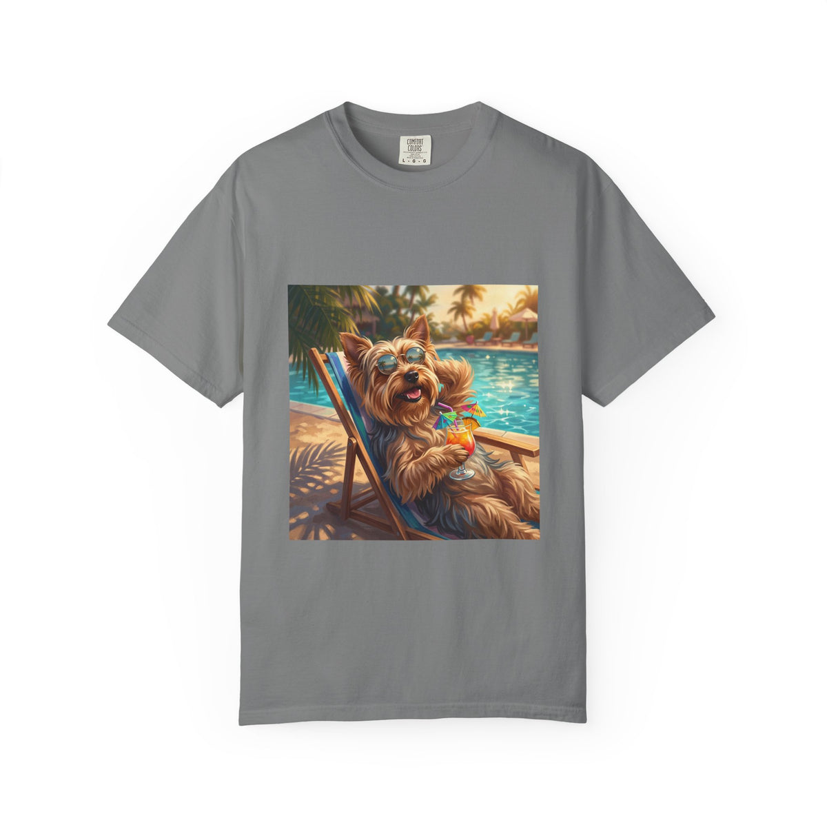 Yorkshire Terrier Poolside Tee | Funny Summer Dog Graphic Shirt