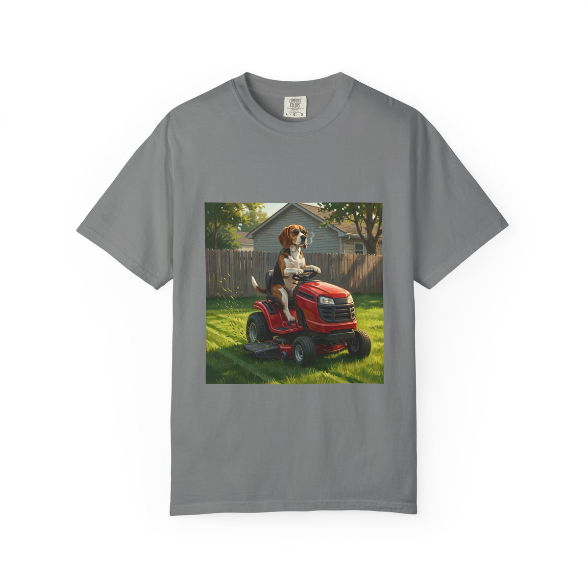 Beagle Lawn Mower Tee | Funny Spring Dog Graphic Shirt