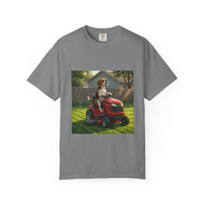 Beagle Lawn Mower Tee | Funny Spring Dog Graphic Shirt