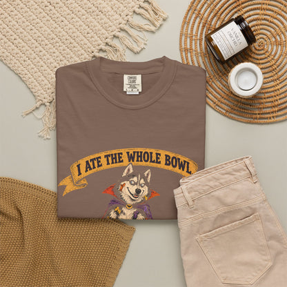 I Ate the Whole Bowl Siberian Husky Halloween Tee