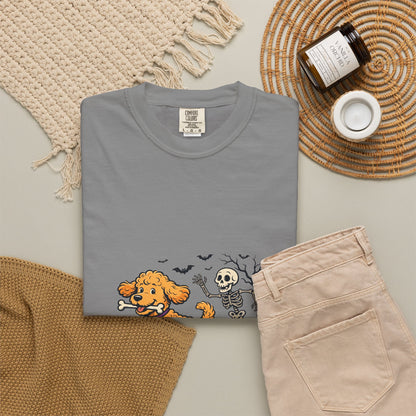 Goldendoodle Skeleton Halloween Tee | Funny Spooky Dog Shirt