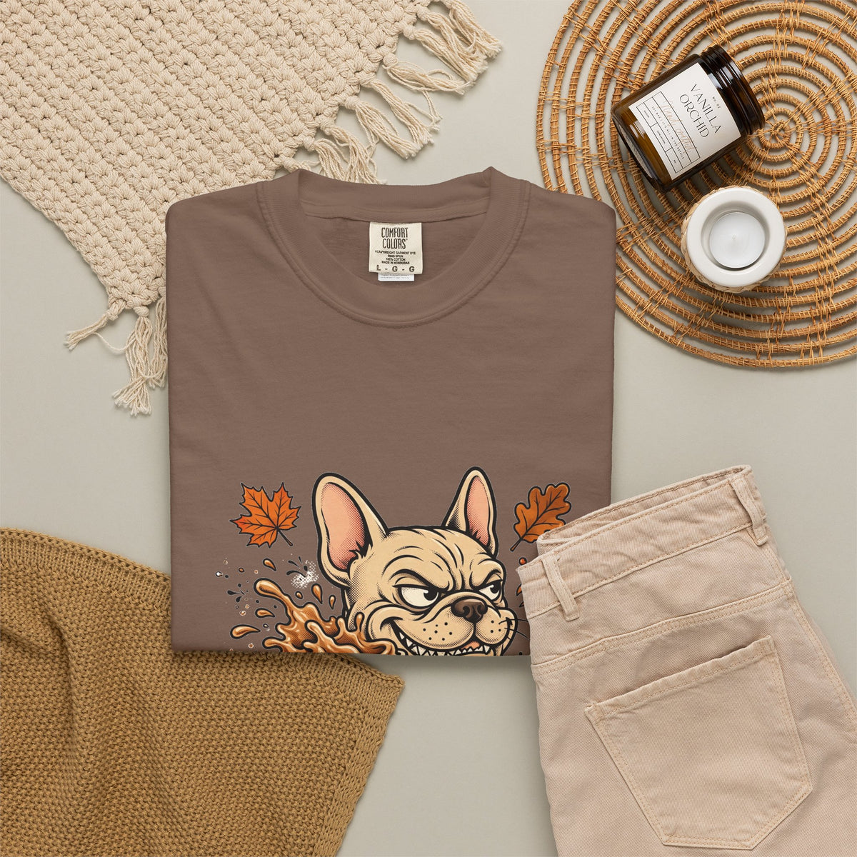 French Bulldog Yes I'm Basic Tee | Funny Fall Dog Graphic Shirt