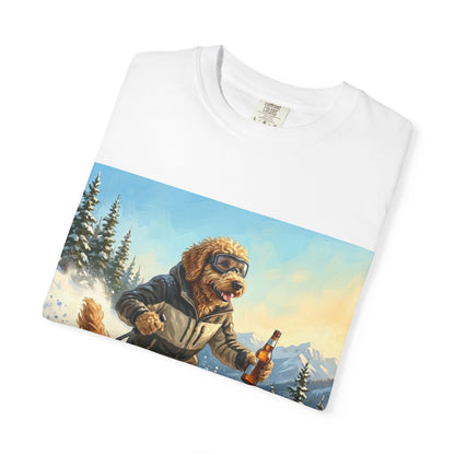 Goldendoodle Skiing Tee | Funny Winter Dog Graphic Shirt