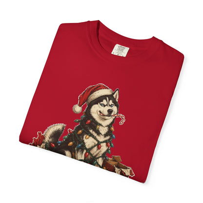 Naughty List Champion Siberian Husky Christmas Tee