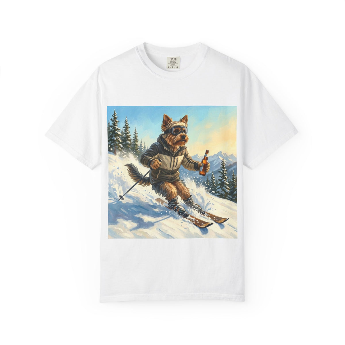 Yorkshire Terrier Skiing Tee | Funny Winter Dog Graphic Shirt