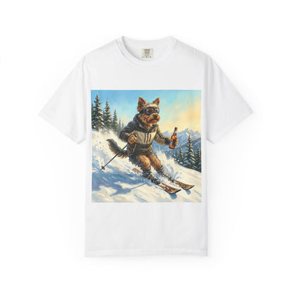 Yorkshire Terrier Skiing Tee | Funny Winter Dog Graphic Shirt