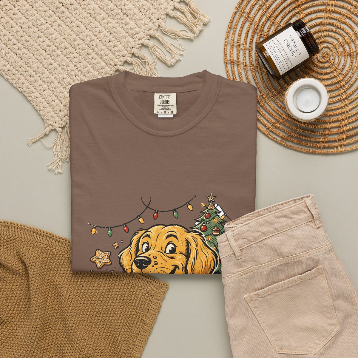 Golden Retriever Most Likely To Get Coal Tee | Funny Christmas Dog Graphic Shirt