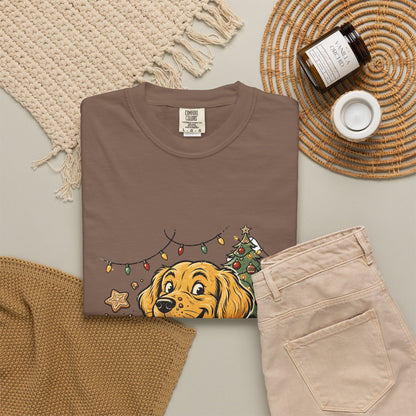 Golden Retriever Most Likely To Get Coal Tee | Funny Christmas Dog Graphic Shirt