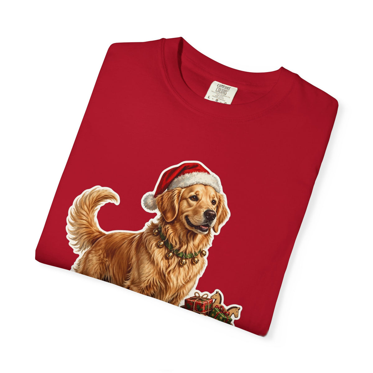 Santa's Little Yelper Golden Retriever Christmas Tee