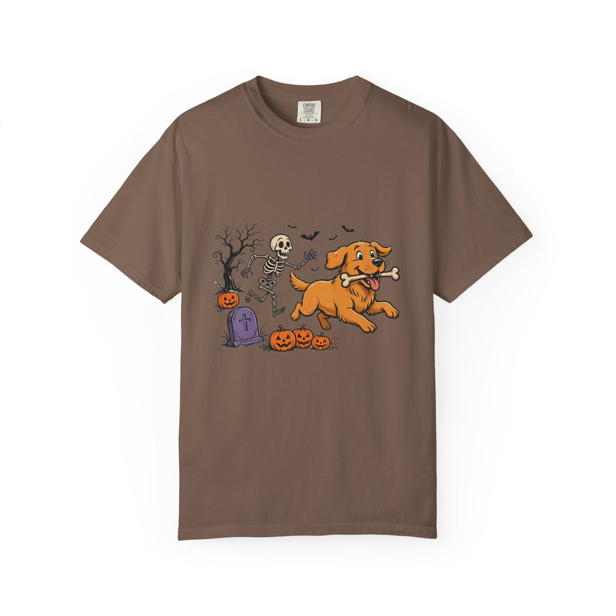 Golden Retriever Skeleton Halloween Tee | Funny Spooky Dog Shirt