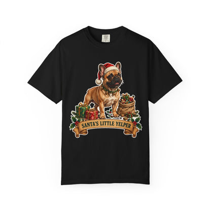 Santa's Little Yelper French Bulldog Christmas Tee