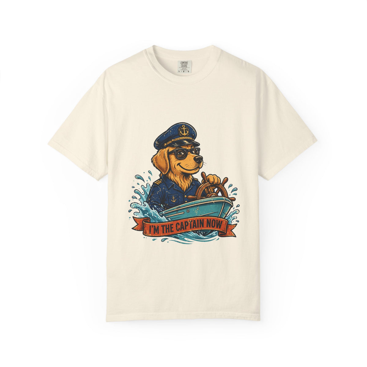 Golden Retriever Boat Captain Tee | Funny Summer Dog Graphic Shirt